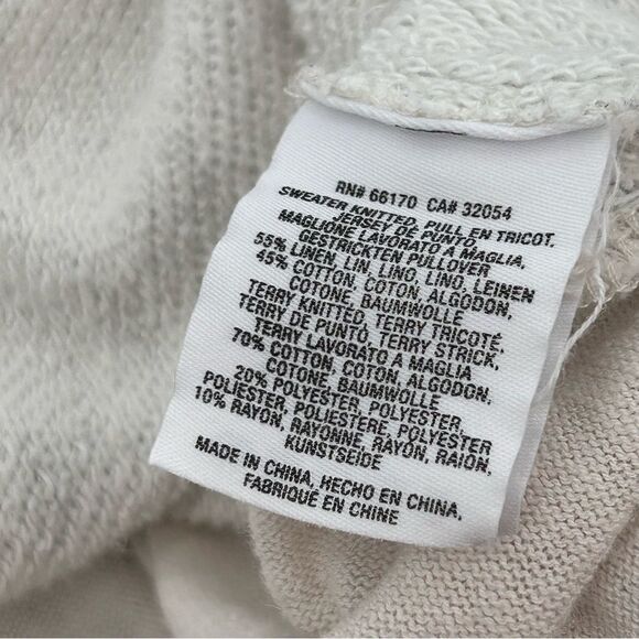 Anthropologie moth Austral zip dolman sleeve oatmeal and gray sweater size large - Picture 7 of 8